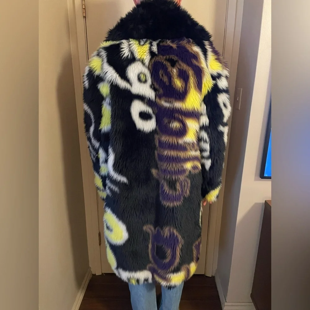 H&M Circular Design Story Limited Edition Patterned Fur Coat - Picture 2 of 6